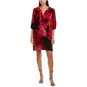 NWT Johnny Was Women S Bloom Vesna Ruby Velvet Silk-Blend Shift New Dress